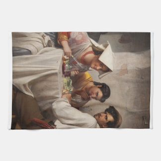 "In a Roman Osteria" 1886 Carl Heinrich Bloch Tea Towel