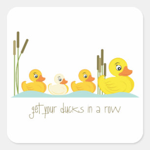 In A Row Square Sticker