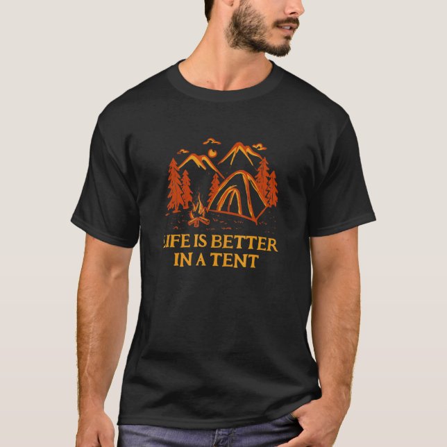 In A Tent Camping Wildlife Camper Outdoor T-Shirt (Front)
