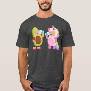 In A Unicorn Costume Girl And A Boy In Avocado Fun T-Shirt