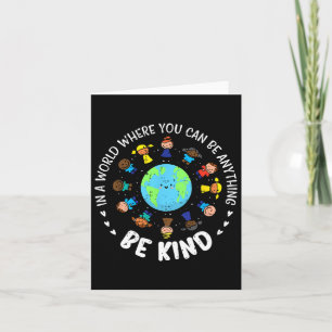 In A World Be Kind Earth Unity Day Orange Teacher Card