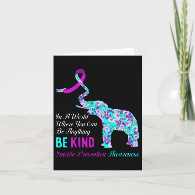 In A World Be Kind Support Suicide Prevention Awar Card (Front)