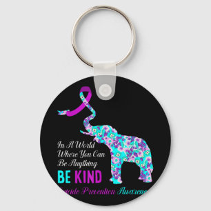 In A World Be Kind Support Suicide Prevention Awar Key Ring