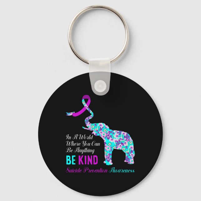 In A World Be Kind Support Suicide Prevention Awar Key Ring (Front)