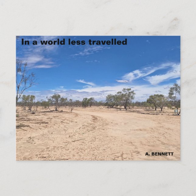 In a world less travelled postcard (Front)