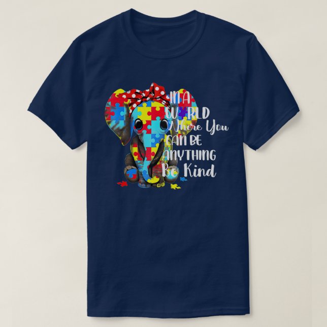 In A World Where You Can Be Anything Be Kind Autis T-Shirt (Design Front)