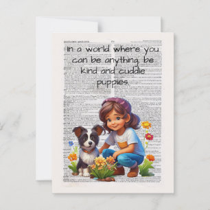In a World you can be anything be kind -ARTFUL Postcard