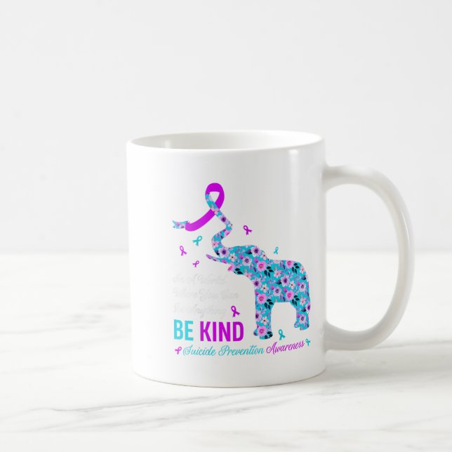 In A World You Can Be Anything Be Kind Teal &amp;  Coffee Mug (Right)