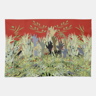 In A Zombie Garden Tea Towel