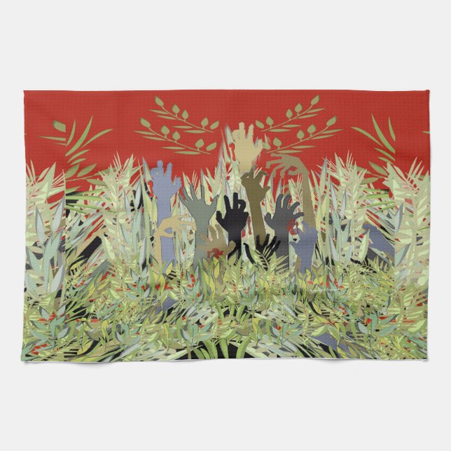 In A Zombie Garden Tea Towel (Horizontal)