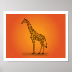 In Africa - Giraffe Poster
