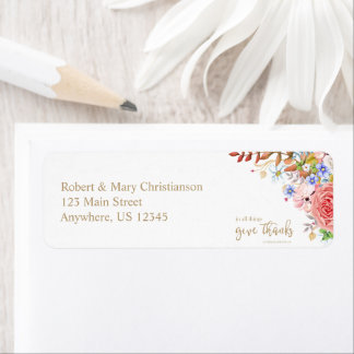 In All Things Give Thanks - 1 Thes 5:18 Return Address Label
