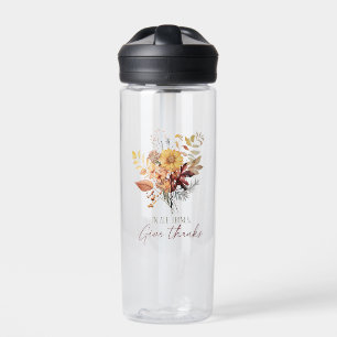 In All Things, Give Thanks – Autumn Floral Bouquet Water Bottle