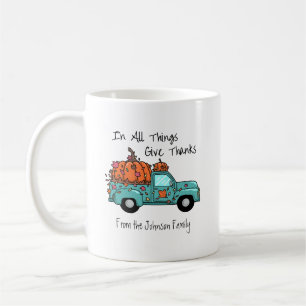 In All Things Give Thanks Personalised Coffee Mug