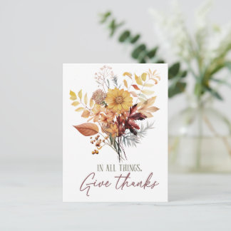In All Things Give Thanks Postcard