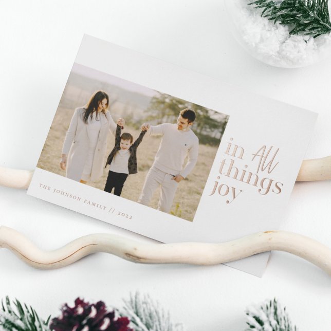 In All Things Joy Photo Foil Holiday Card (Creator Uploaded)