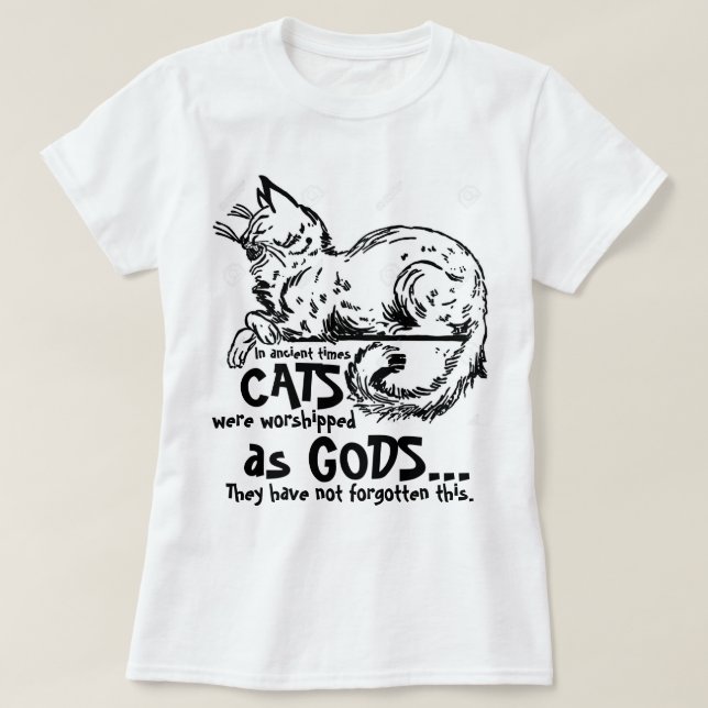 In ancient times cats were worshipped as gods Tee (Design Front)