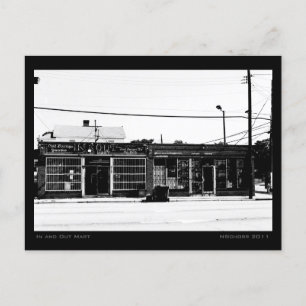 In and Out Mart Urban Street Scene Postcard