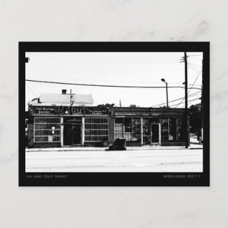 In and Out Mart Urban Street Scene Postcard