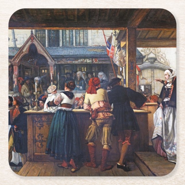 In Antwerp (Belgium), Albrecht Durer Square Paper Coaster (Front)