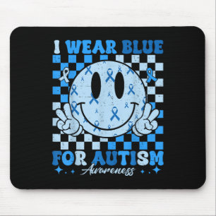 In April I Wear Blue For Autism Awareness Month Me Mouse Pad