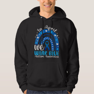 In April We Wear Blue Autism Awareness Leopard Rai Hoodie