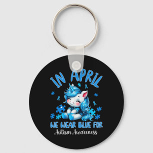 In April We Wear Blue Autism Awareness Month Autis Key Ring