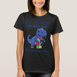 In April We Wear Blue Autism Awareness Month Dinos T-Shirt