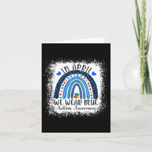 In April We Wear Blue Autism Awareness Month Puzzl Card