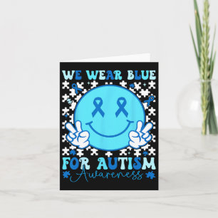 In April We Wear Blue Autism Awareness Ribbon Supp Card