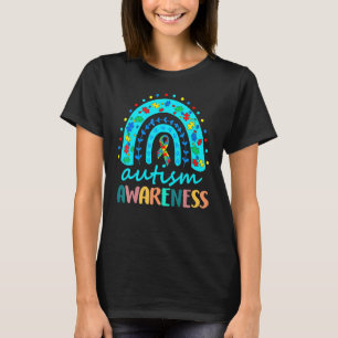 In April We Wear Blue Autism Rainbow Awareness Mon T-Shirt
