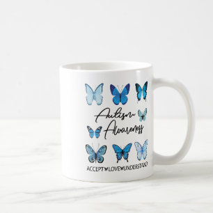 In April We Wear Blue Butterfly Autism Awarenes Ac Coffee Mug