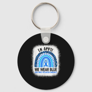 In April We Wear Blue - Child Abuse Prevention Awa Key Ring