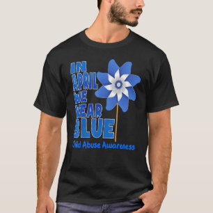 In April We Wear Blue Cool Child Abuse Prevention T-Shirt