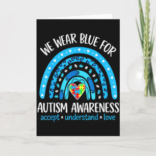 In April We Wear Blue For Women Mum Teacher Autism Card