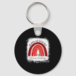 In April We Wear Red Instead Autism People Accepta Key Ring
