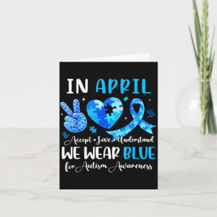 In april wear blue for women teacher mum autismIn Card