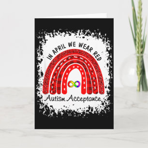 In April Wear Red Instead Autism-acceptance Card