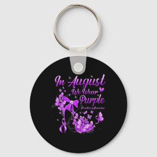 In August We Wear Purple Butterfly Overdose Awaren Key Ring