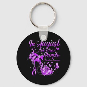 In August We Wear Purple Butterfly Overdose Awaren Key Ring
