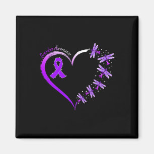 In August We Wear Purple Overdose Awareness Dragon Magnet