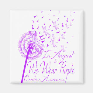 In August We Wear Purple Overdose Awareness Magnet