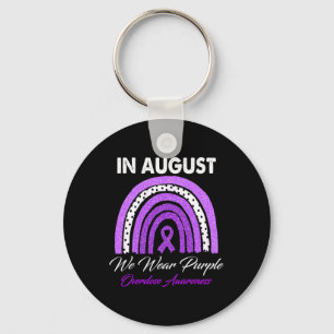 In August We Wear Purple Overdose Awareness Month Key Ring