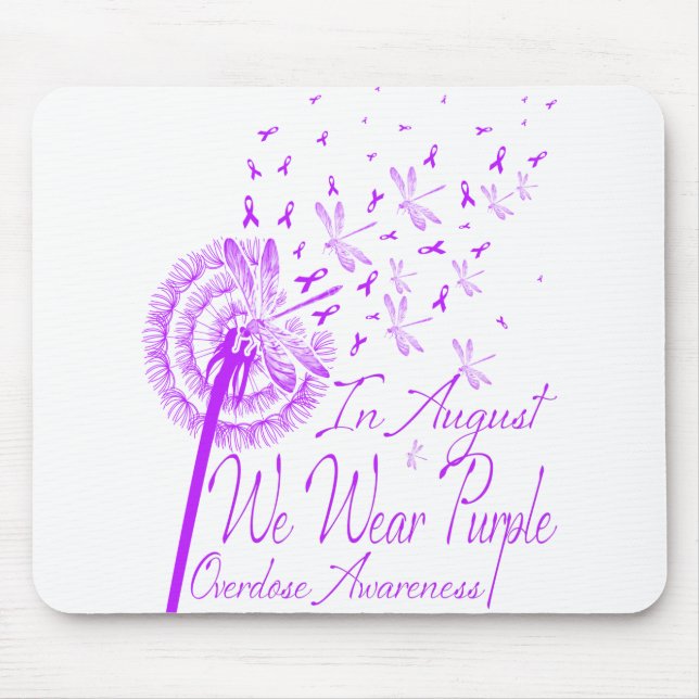 In August We Wear Purple Overdose Awareness Mouse Pad (Front)