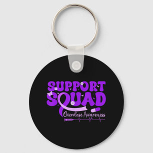 In August We Wear Purple Overdose Awareness Ribbon Key Ring