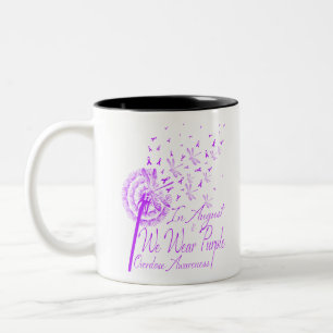 In August We Wear Purple Overdose Awareness Two-Tone Coffee Mug