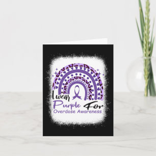 In August We Wear Purple Rainbow Overdose Awarenes Card