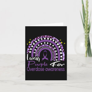 In August We Wear Purple Rainbow Overdose Awarenes Card