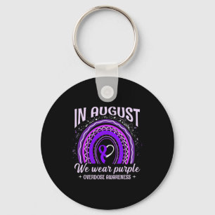 In August We Wear Purple Rainbow Overdose Awarenes Key Ring