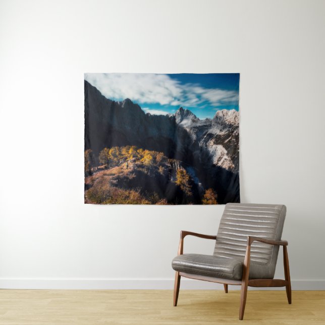 In awe of the mountains tapestry (In Situ (Horizontal))
